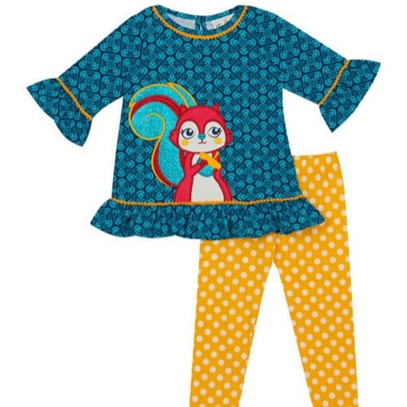 'RARE EDITIONS' TOP & PANTS SQUIRREL OUTFIT 2-PIECE SET - Picture 13 of 16